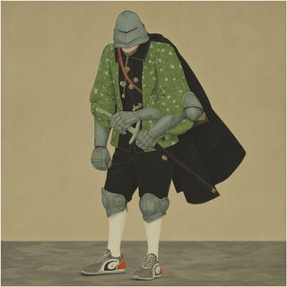 Reed Kiln Almanac style, Midjourney V7: concept art character design of retropunk steam knight