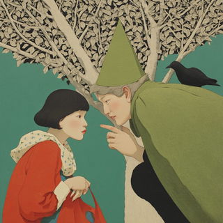 Reed Kiln Almanac style, Midjourney V7: retro fairy-tale illustration