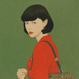 Reed Kiln Almanac style, Midjourney V7: photographic portrait of female protagonist