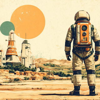 Leafgold Collagism style, Midjourney V7: cinematic shot from sci-fi movie
