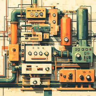 Leafgold Collagism style, Midjourney V7: technical infrastructure blueprint schematics