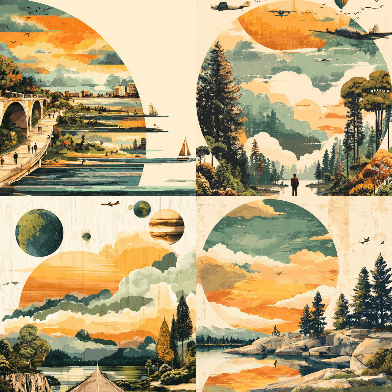 Leafgold Collagism style, Midjourney V7, render 1 of 4