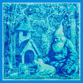 Cyanotype Biomorphics style, Midjourney V7: retro fairy-tale illustration