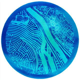 Cyanotype Biomorphics style, Midjourney V7: bold minimalist logo design for Istanbul city municipal services