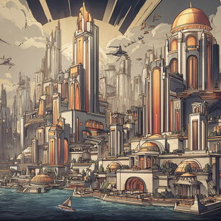 Decomosaica style, Midjourney V7: megacity with futuristic bioarchitecture
