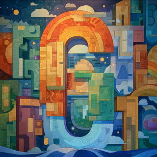 Balloonhaven Tableau style, Midjourney V7: typographic composition with large letters