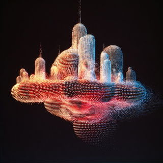 Eventide Photon Choir style, Midjourney V7: megacity with futuristic bioarchitecture
