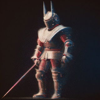 Eventide Photon Choir style, Midjourney V7: concept art character design of retropunk steam knight
