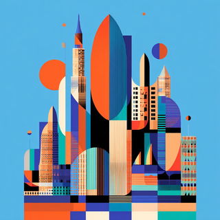 Cyan Cap Geometry style, Midjourney V7: megacity with futuristic bioarchitecture