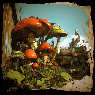 Mechafloric style, Midjourney V7: retro fairy-tale illustration