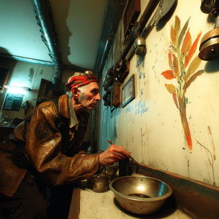 Mechafloric style, Midjourney V7: traditional folk art