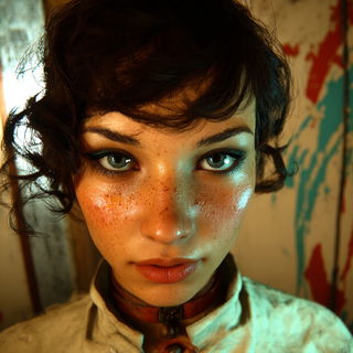 Mechafloric style, Midjourney V7: photographic portrait of female protagonist