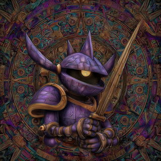 Masksplice style, Midjourney V7: concept art character design of retropunk steam knight