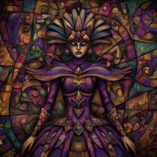 Masksplice style, Midjourney V7: haute-couture fashion outfit
