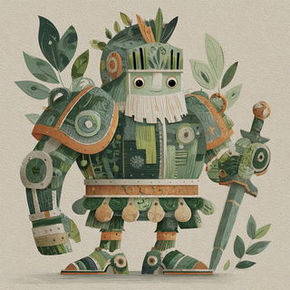 Merrybough Pageant style, Midjourney V7: concept art character design of retropunk steam knight