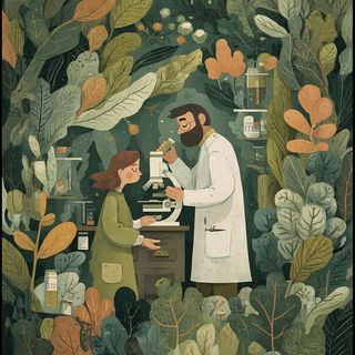 Merrybough Pageant style, Midjourney V7: editorial illustration for popular scientific magazine cover