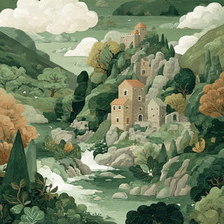Merrybough Pageant style, Midjourney V7: classical 18th-century oil painting