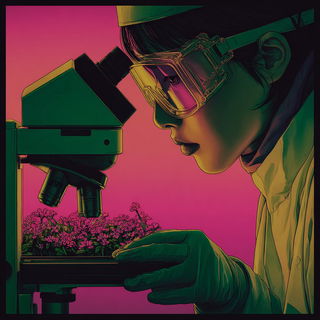 Dichroic Wirelands style, Midjourney V7: editorial illustration for popular scientific magazine cover