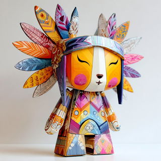 Contourburst style, Midjourney V7: traditional folk art