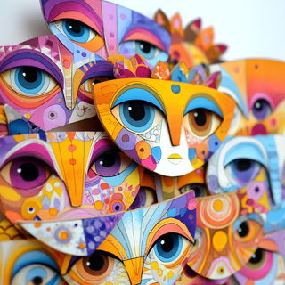 Contourburst style, Midjourney V7: creative pattern composition