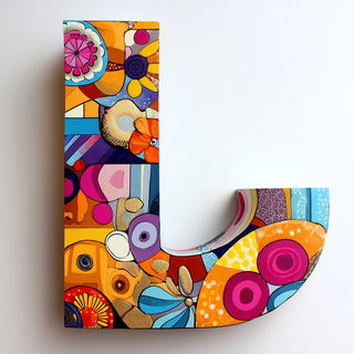 Contourburst style, Midjourney V7: typographic composition with large letters