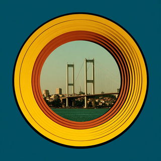 Caravan of Impossible Statues style, Midjourney V7: bold minimalist logo design for Istanbul city municipal services