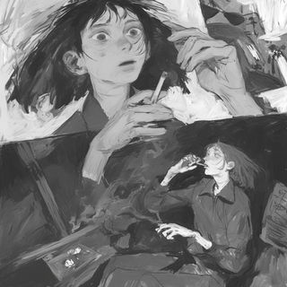 Caravan of Impossible Statues style, Midjourney V7: black-and-white manga comic strip