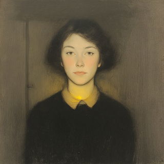 Cuehaze style, Midjourney V7: photographic portrait of female protagonist