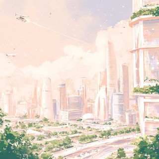 Cloudwire Littoral style, Midjourney V7: megacity with futuristic bioarchitecture