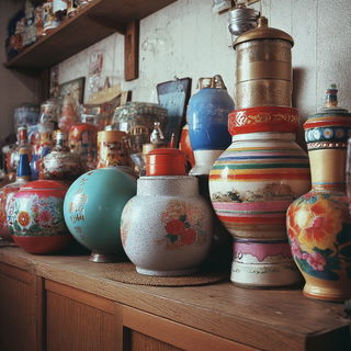 Anthraquinone Elsewhere style, Midjourney V7: traditional folk art