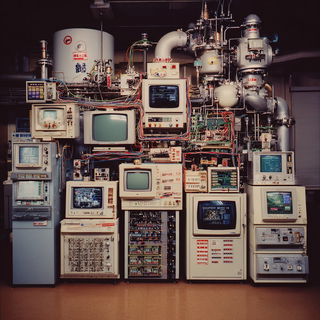 Anthraquinone Elsewhere style, Midjourney V7: technical infrastructure blueprint schematics