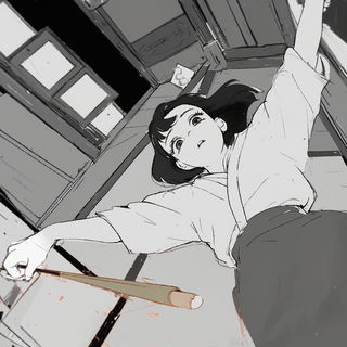 Cinematessera style, Midjourney V7: black-and-white manga comic strip
