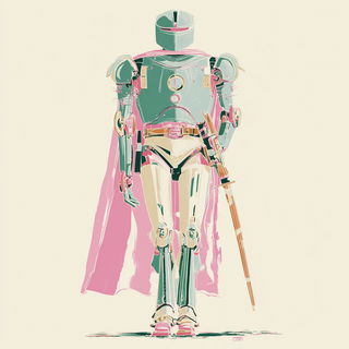 Folkchromatica style, Midjourney V7: concept art character design of retropunk steam knight