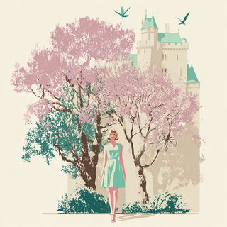 Folkchromatica style, Midjourney V7: retro fairy-tale illustration
