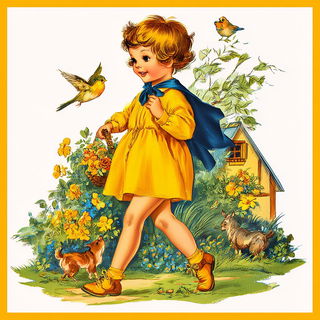 Dragonwake style, Midjourney V7: retro fairy-tale illustration
