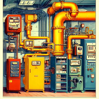 Dragonwake style, Midjourney V7: technical infrastructure blueprint schematics