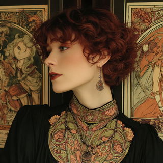 Puppetgothic style, Midjourney V7: photographic portrait of female protagonist