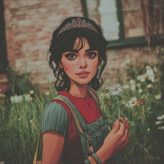 Colossogarden style, Midjourney V7: retro fairy-tale illustration