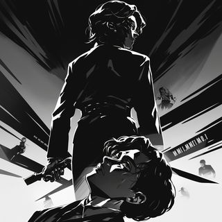 Kurocopy Press style, Midjourney V7: black-and-white manga comic strip
