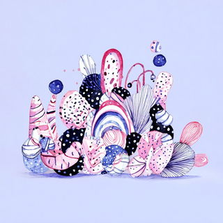 Folkloric Celcollage style, Midjourney V7: abstract 3D render