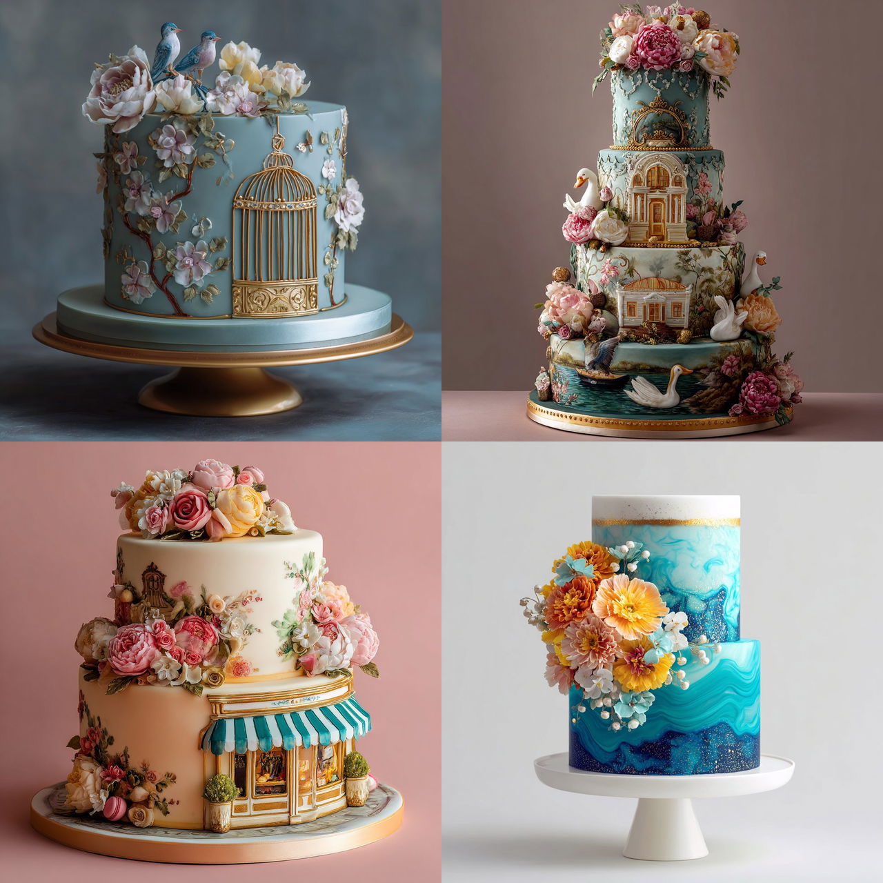 Cake design style, Midjourney V7, render 1 of 4