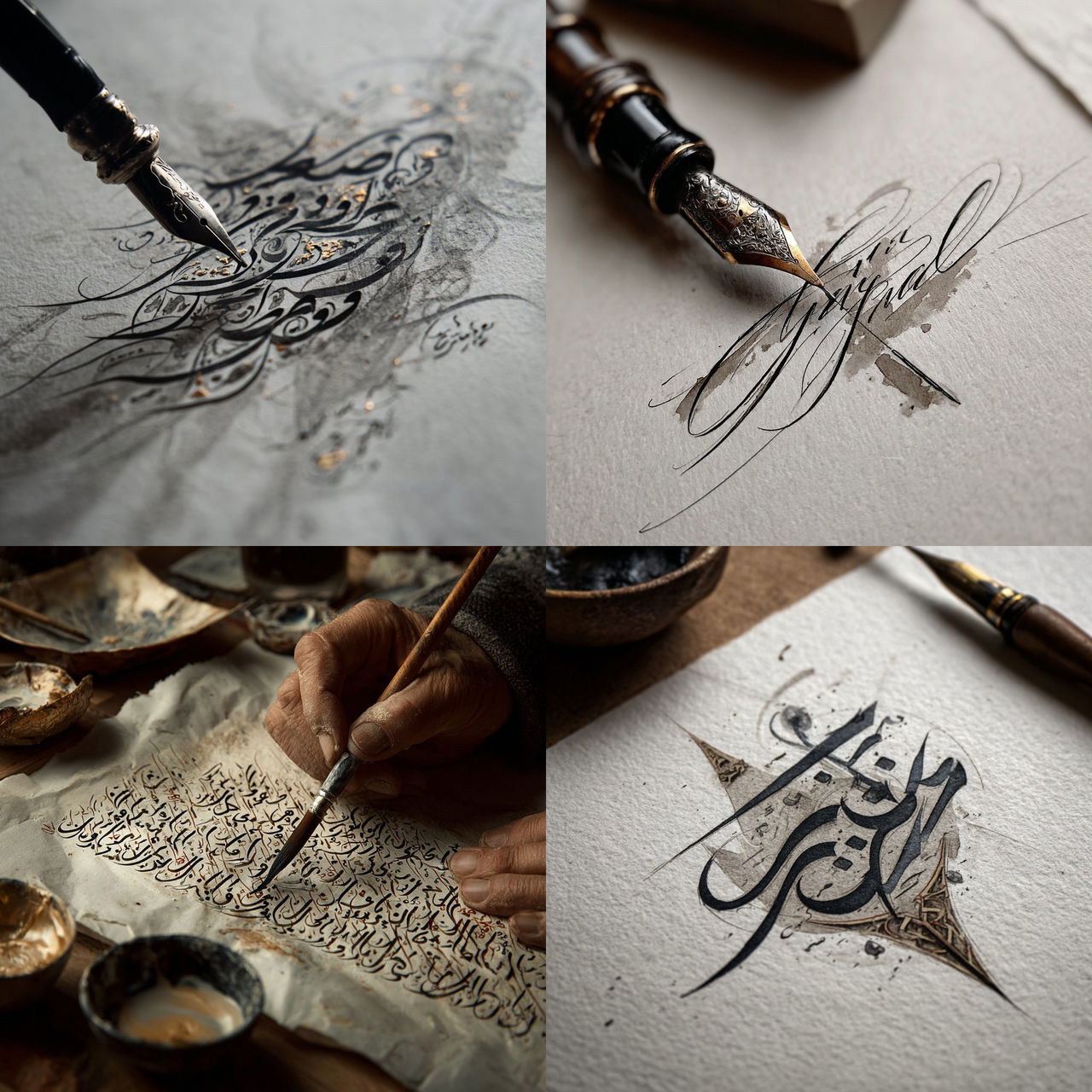 Calligraphy style, Midjourney V7, render 1 of 4