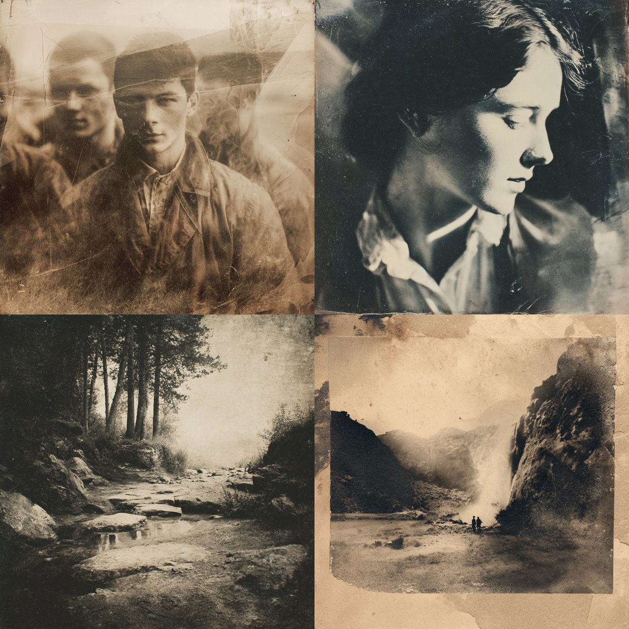Calotype print style, Midjourney V7, render 1 of 4