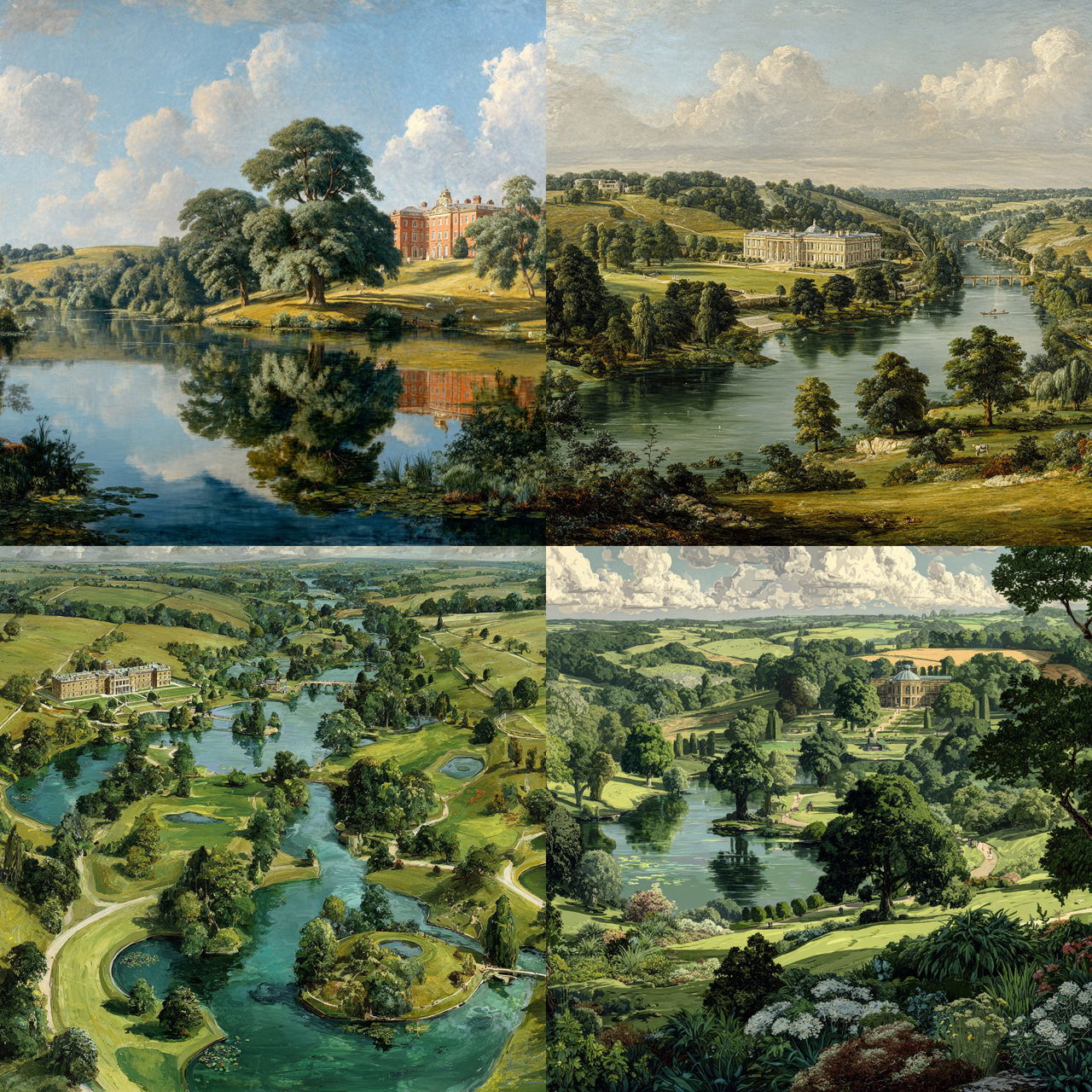 Capability Brown style, Midjourney V7, render 1 of 4