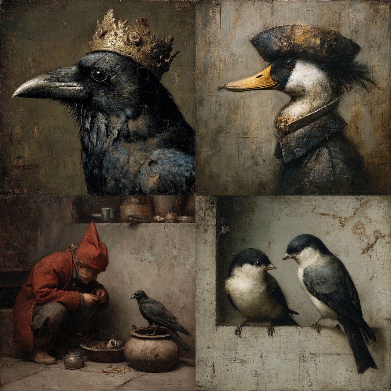 Carel Fabritius style, Midjourney V7, render 1 of 4