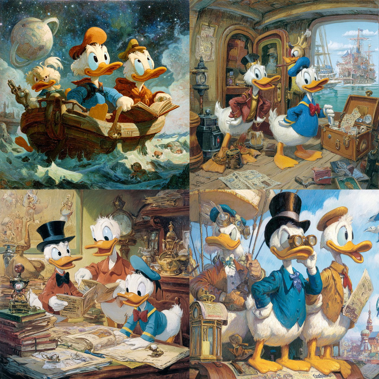 Carl Barks style, Midjourney V7, render 1 of 4
