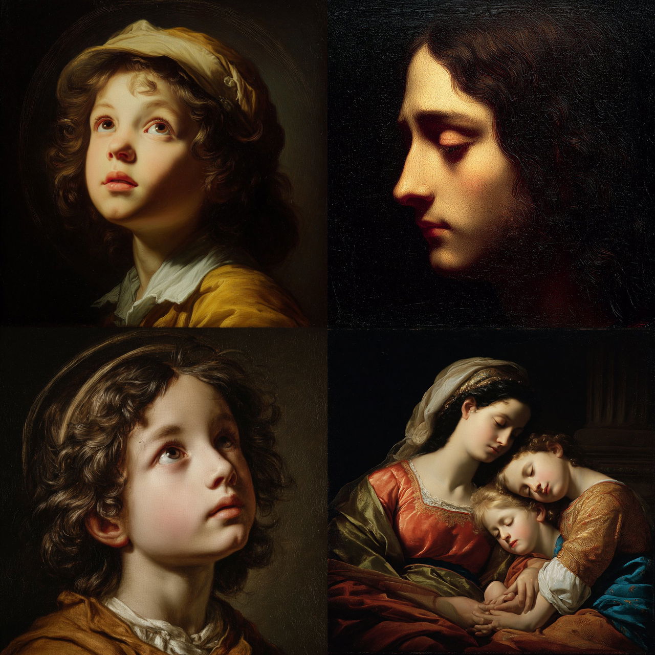 Carlo Dolci style, Midjourney V7, render 1 of 4