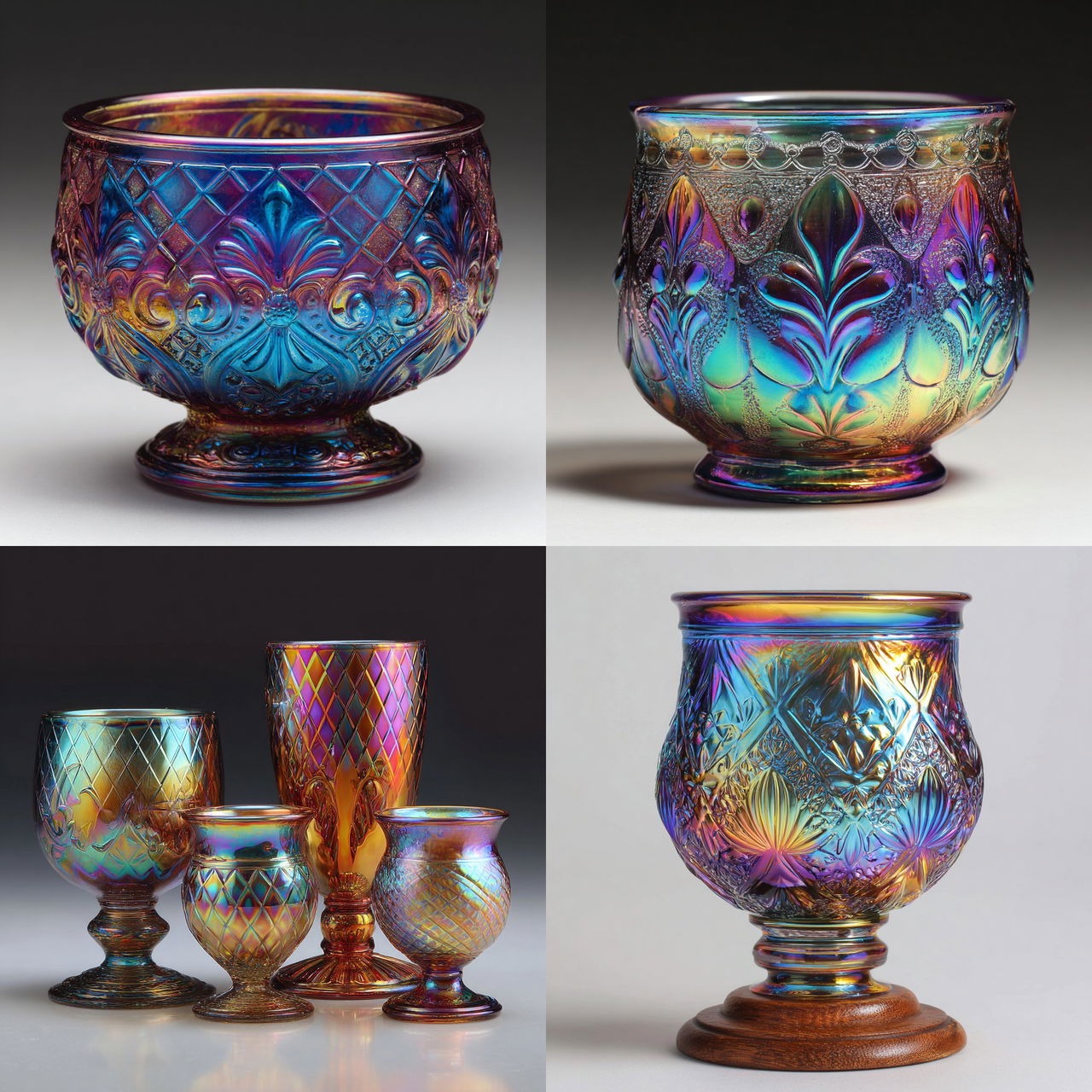 Carnival glass style, Midjourney V7, render 1 of 4