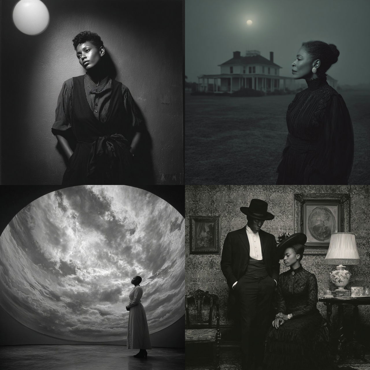 Carrie Mae Weems style, Midjourney V7, render 1 of 4