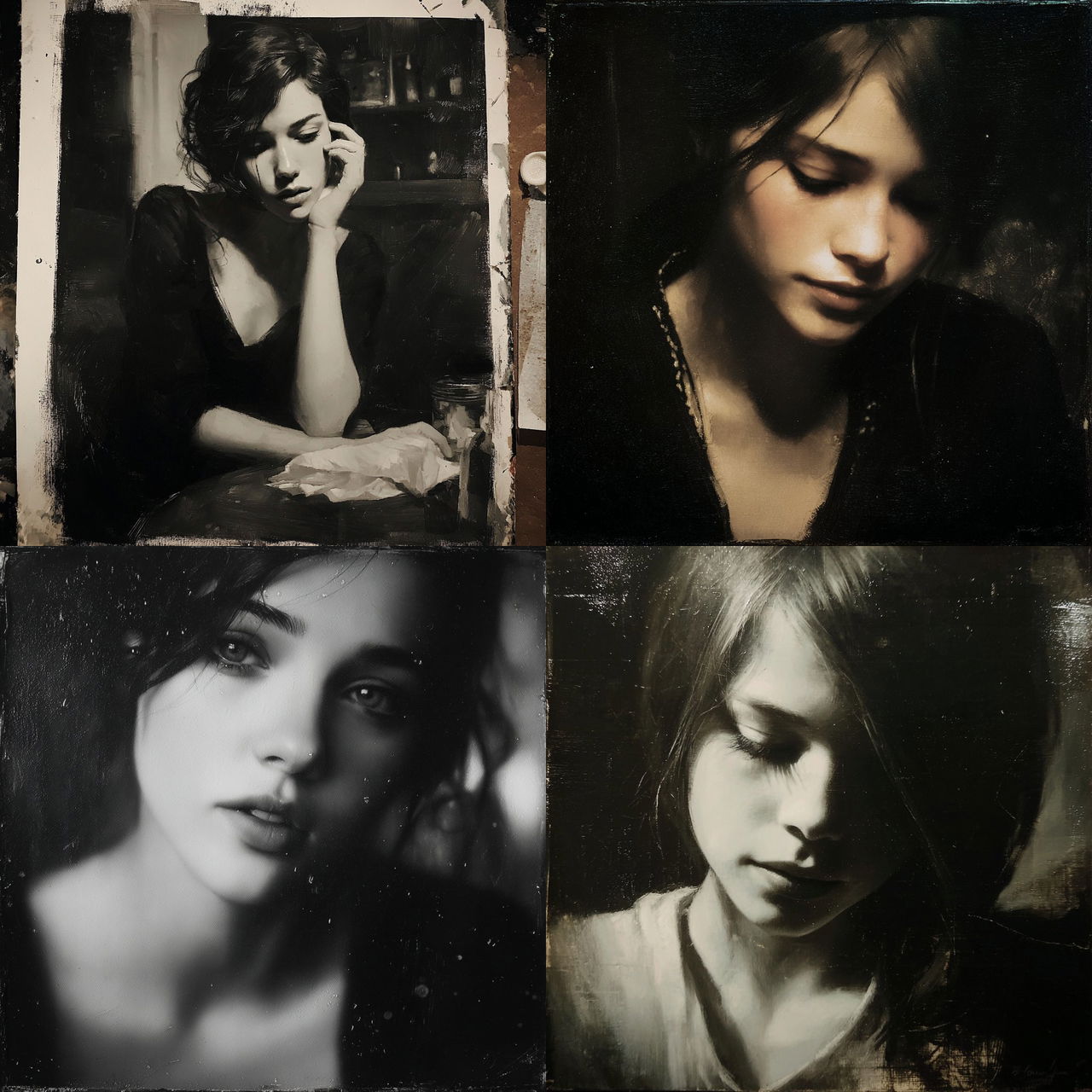 Casey Baugh style, Midjourney V7, render 1 of 4